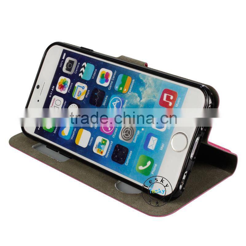 Wholesale - Fashion Wallet Leather Case Cover With Credit Card Holder For iphone 6