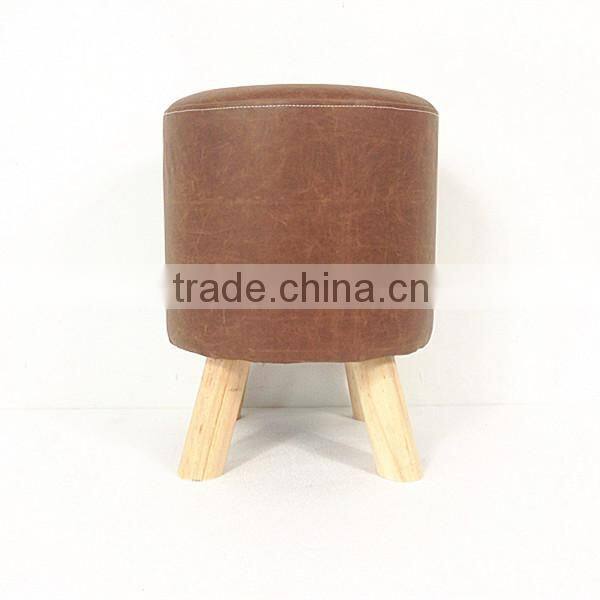 Passed EN 12520 homemade 4 legs bar footstool wooden round stool