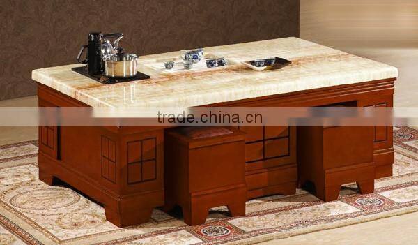 Good selling Chinese tea table with marble top