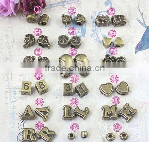 silver large hole beads