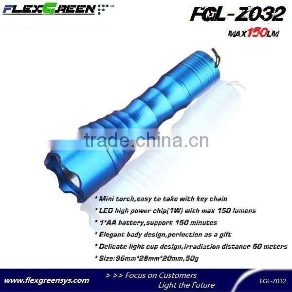 AA battery mirror cup 1w led flashlights for kids