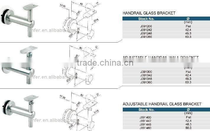 SS/Stainless steel handrail bracket/edelstahl handrail/frameless handrail