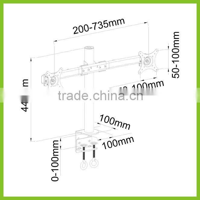 CURVE-D Desk Mount LCD VESA Monitor Arm for Dual 27 inch Monitors