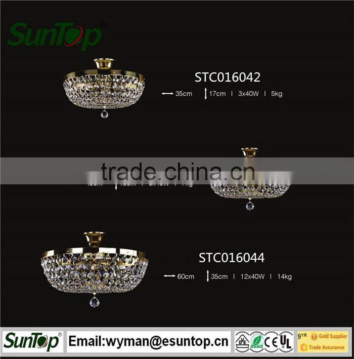 contemporary CE hanging crystals/led bulbs candelabra ceiling lights/europe lighting