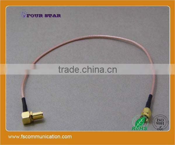 RG316 Cable Assembly With SMA RP-Female Bulkhead Right Angle to SMA RP-Male Connector