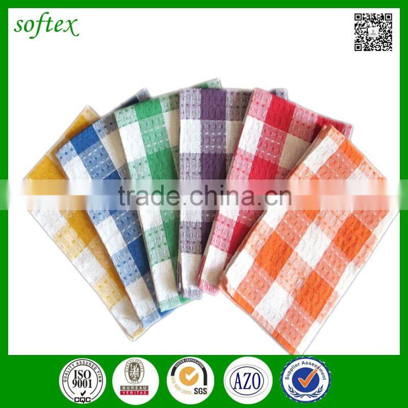 promotional items china waffle wave jacquard checked coloured tea towels