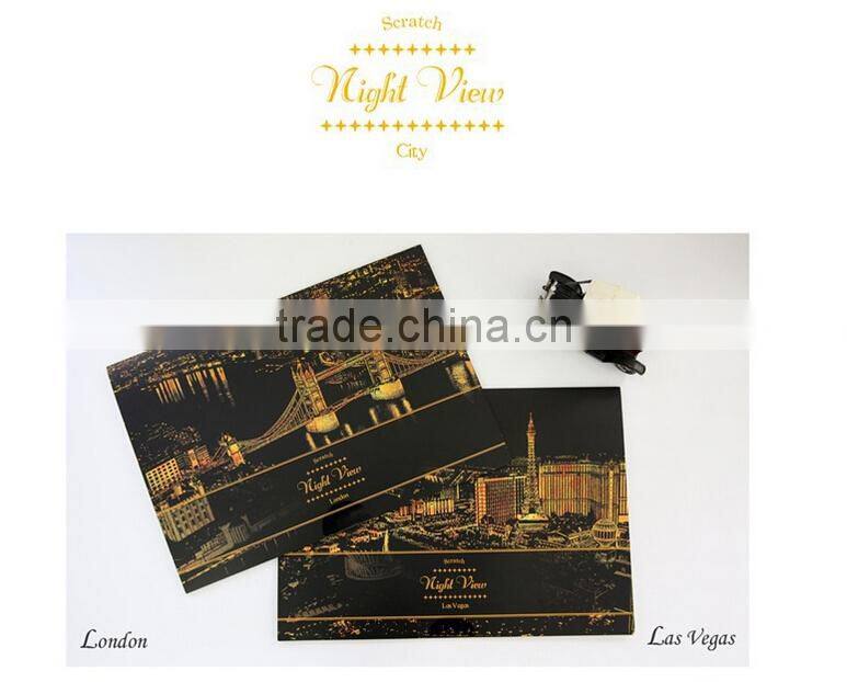 The World Best Golden Scratch Night View Series 3 Contents One Paper Free Drawing With Pen Tool Treasure Hunt Coloring Paper