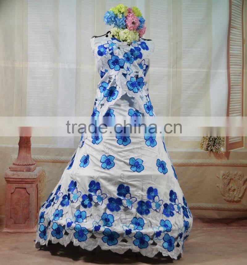 Latest design 100% polyester multicolour silk lace fabrics for party dress with a lot of stones