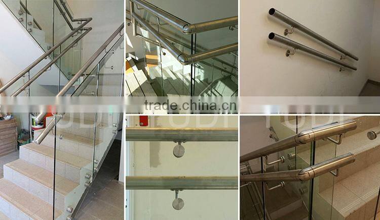Decorative indoor staircase tempered glass railing designs supplier