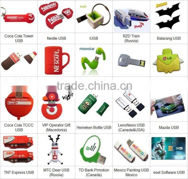 2014 free design any shaped any material custom usb flash disk with logo printed