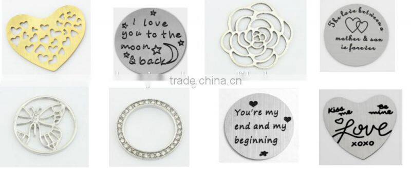 2016 Trendy Heart Shape Love Stainless Steel Living Memory Locket Plates