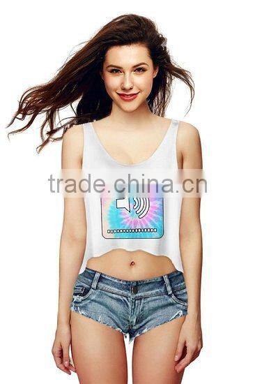 loose v-neck vest crop tank top