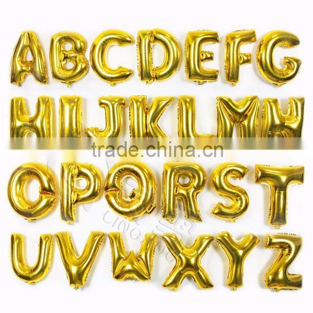 Gold and Silver Alphabet Balloons, Aluminium Foil Letter Balloons