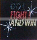 Newest DIY designs hot fix rhinestones motif with cloth motif on garment