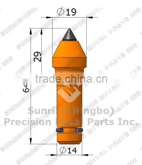 CM61 14mm Rotary bit round shank piling rig drill trench cutter tooth