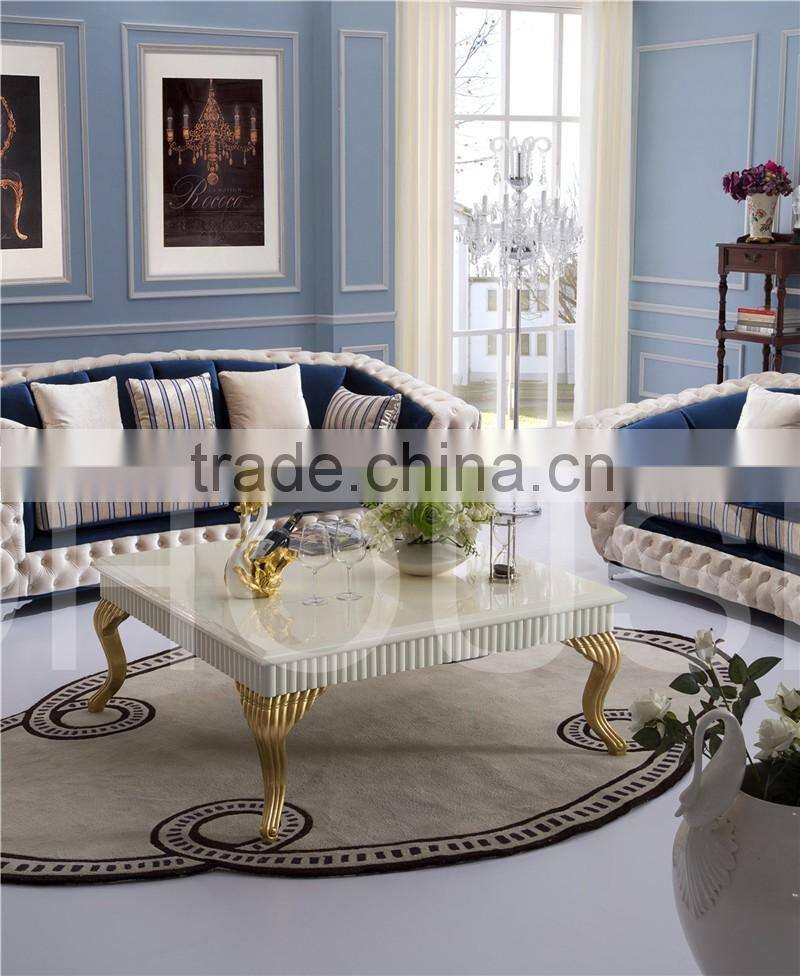 High quality post modern living room furniture sofa with crystal buttons/Chesterfield leather/fabric sofa AL044