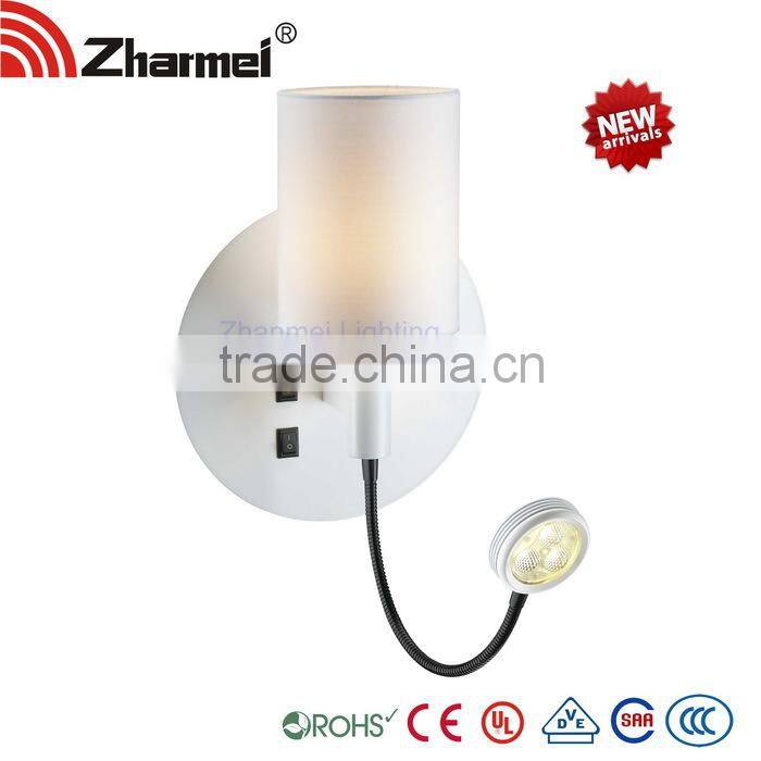 Square fabric Modern E14+LED Wall Lamp,bedside lamp