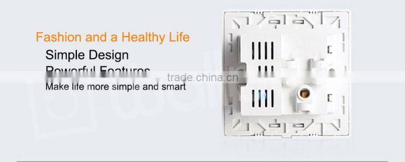 China Suppliers Wallpad Metal110~250V Electrical Universal Socket with Usb Charger Ports USB Power Wall Light Socket eu uk
