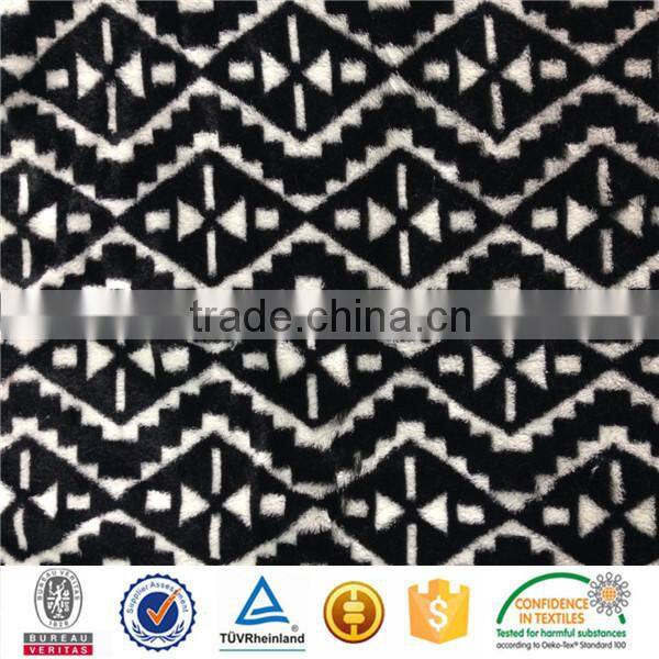 China manufacturer 100%polyester dog design printed blanket long hair pv plush fabric