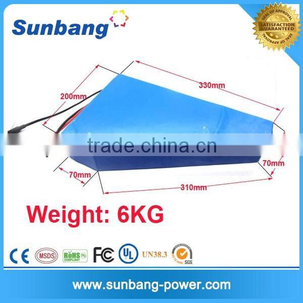 customized Triangle shape battery 36v 14ah for 500w electronic bike