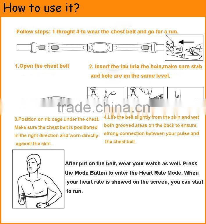 Calories/distance/Max/Averageheart Beat / exercise timer 5.3khz heart rate receiver
