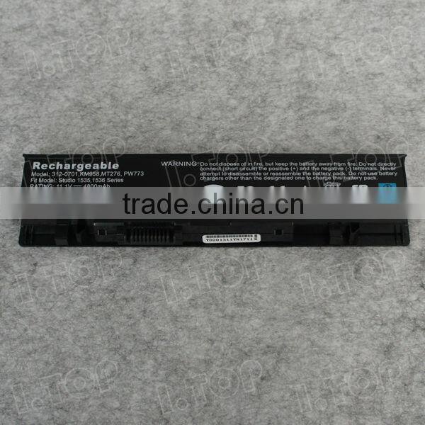 312-0701 for dell laptop external battery for 1535 1536 4800 mah 11.1V