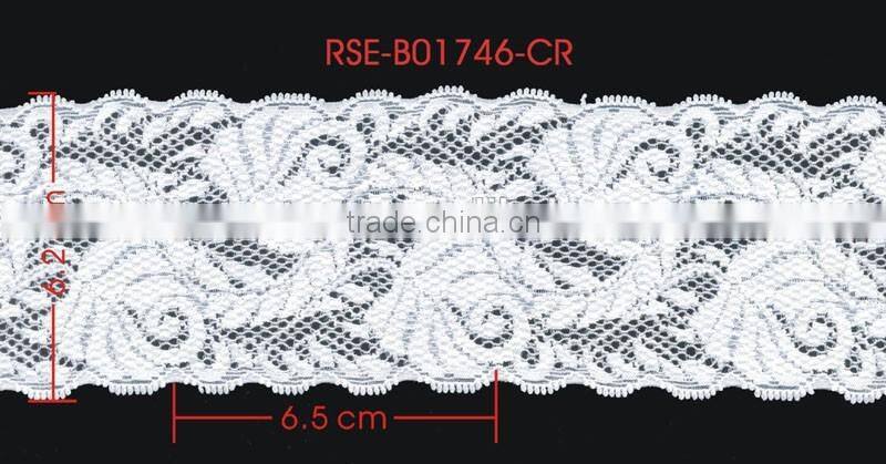 Width 6.2 Centimeter White Stretch Tape Trim Spandex Elastic Lace