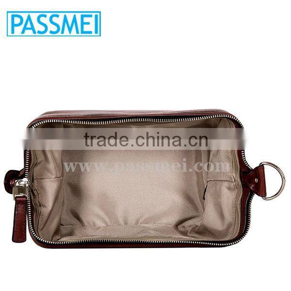 Travel Kit Men's Genuine Leather Wash Bag, Travel Accessories Toilet Bag for Men