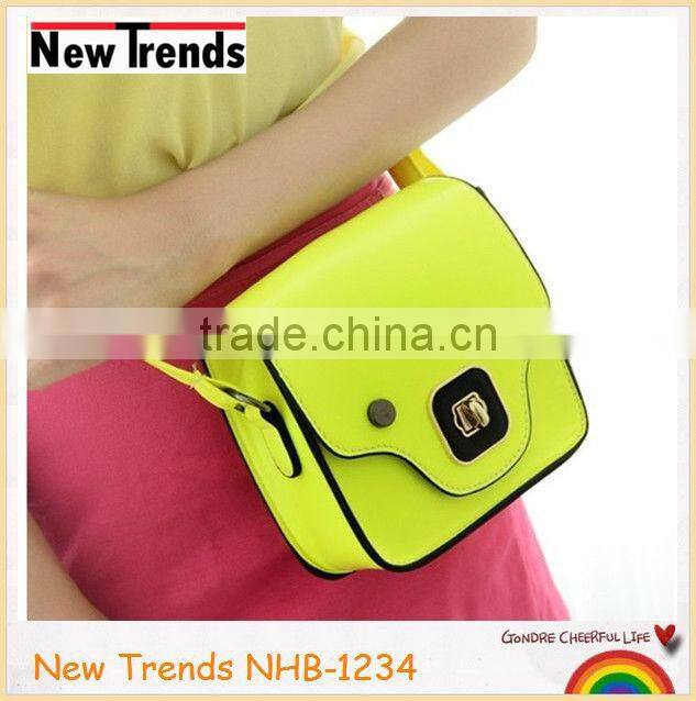 Fashion colorful PU with cute hardware bag