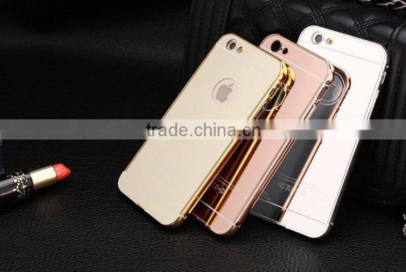 For iPhone 6/6s Gold Plating Aluminum Case With Metal Bumper
