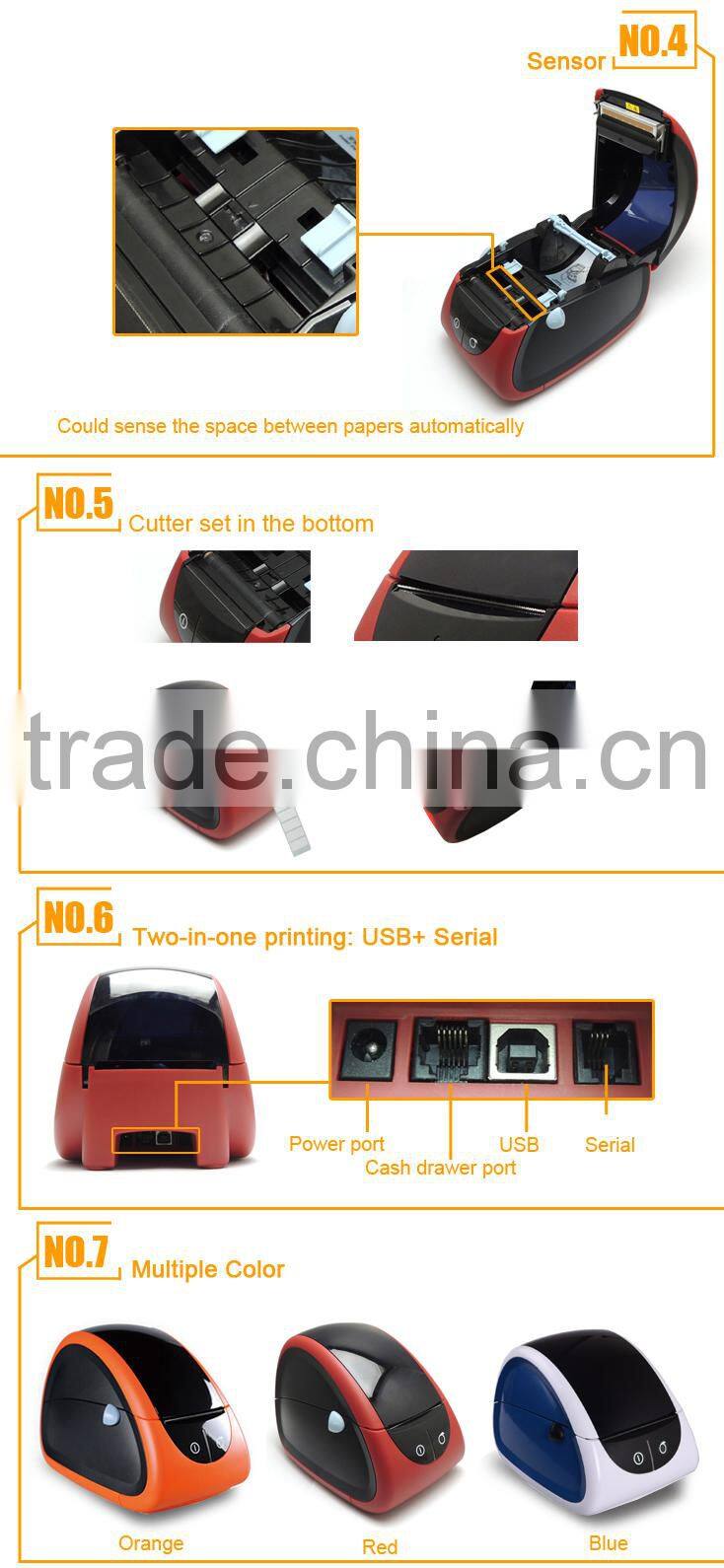 ITPP061 80*40mm Sticker Printer 3 inch Barcode Printer Lable Sticker Printer 80mm