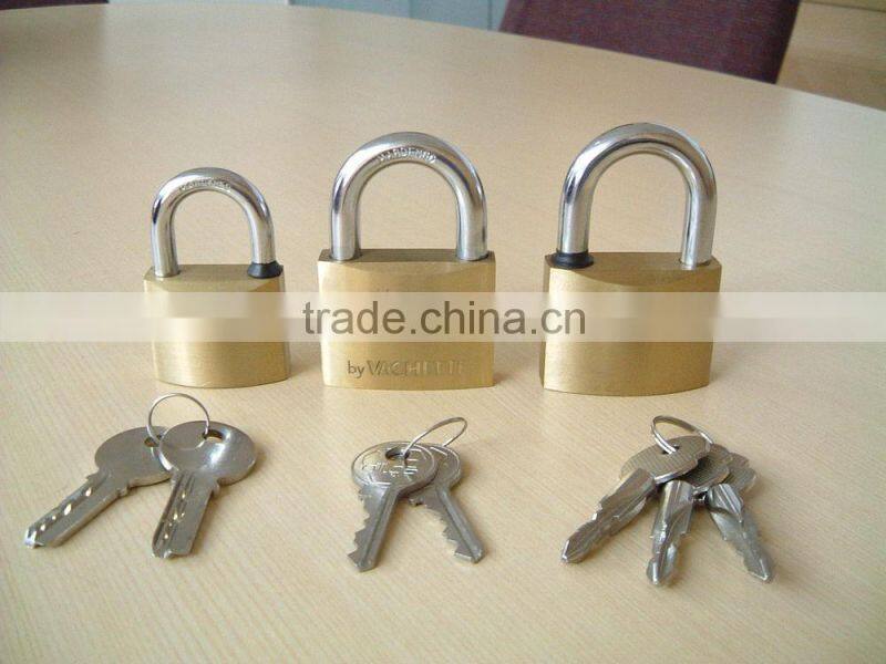 60mm Double Locking Mechanism tunular key brass padlock
