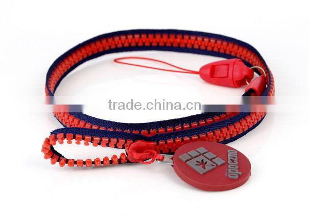 New design pvc logo zipper lanyard girly lanyards