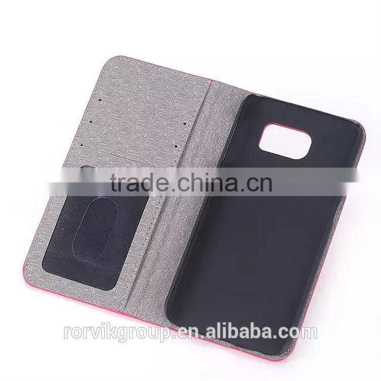 2015 New Design PU Leather Multi Card Slots Flip Wallet Case for galaxy S6