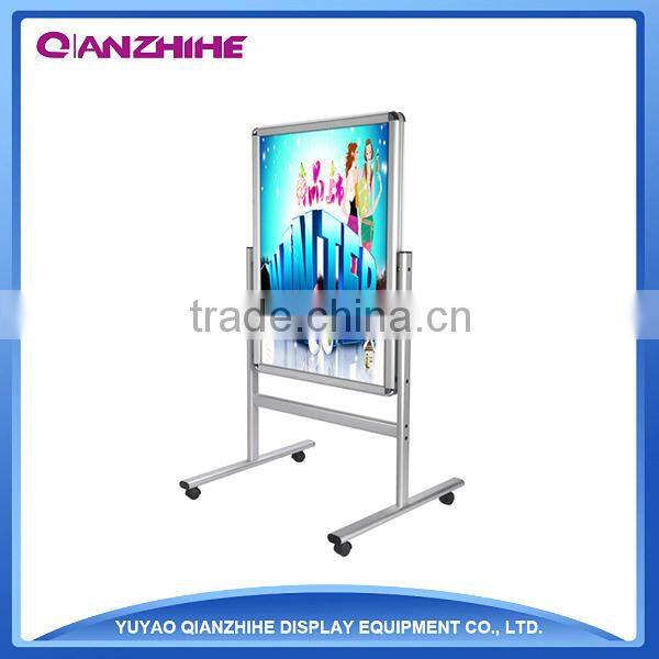 China Excellent Double Sided Advertisement A1 Wheeled Poster Display Stand