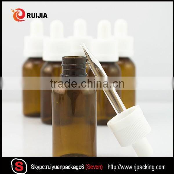 30ml pet bottles for e liquid e juice vapor with childproof cap and glass pipette hot selling