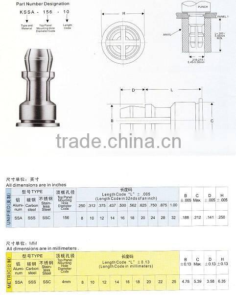 SSS-156-10 carbon steel stud nut standoff