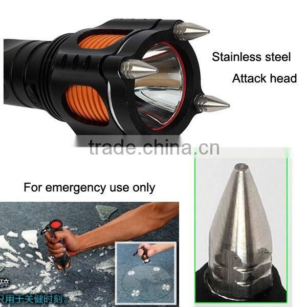 1196 Function 4 In 1-Alarm/Window Breaker 10W XML T6 aluminum material led flashlight