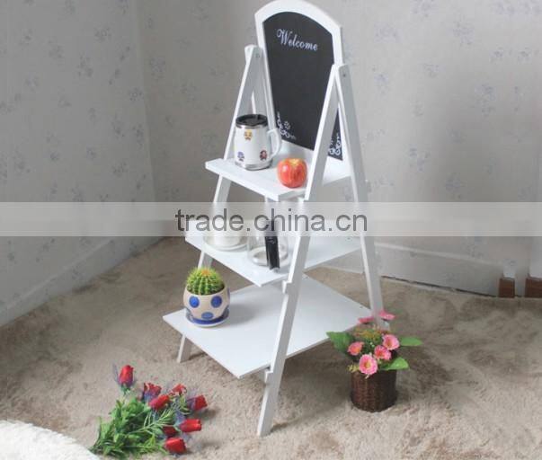 outdoor solid wood folding ads display blackboard shelf