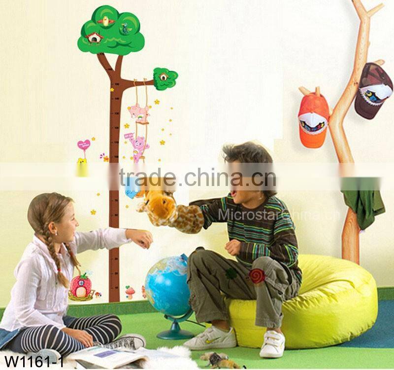 Bird tree house, cute cartoon Kids height measuring Wall Stickers Boy Girl Growth Chart