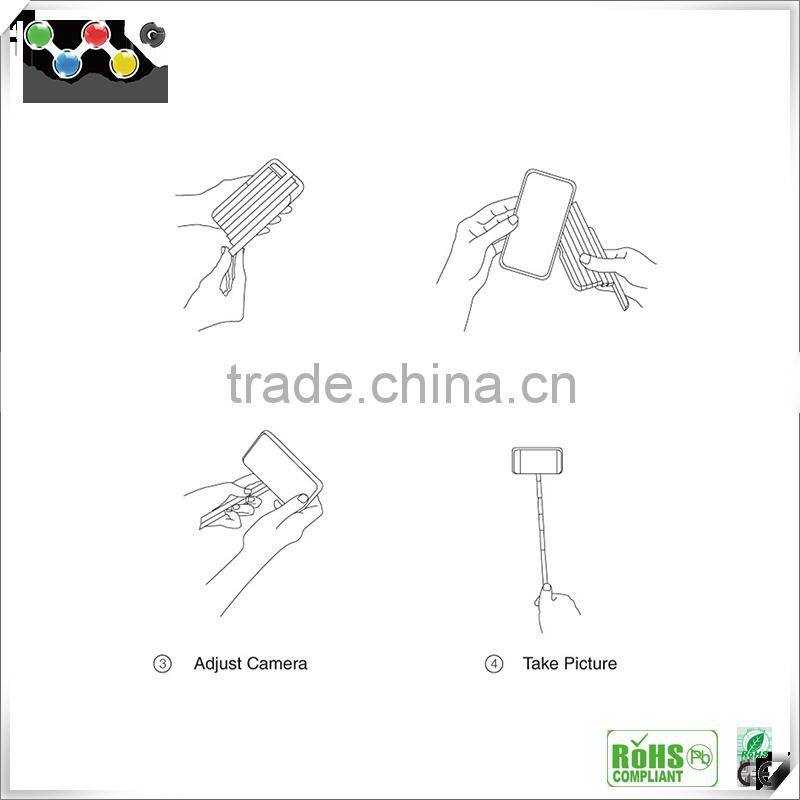 Fashion design rotating selfie stick phone case for mobile phone, adjustable selfie stick phone case