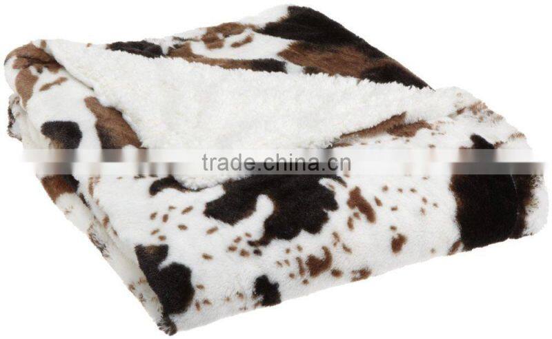 cow design sherpa blanket