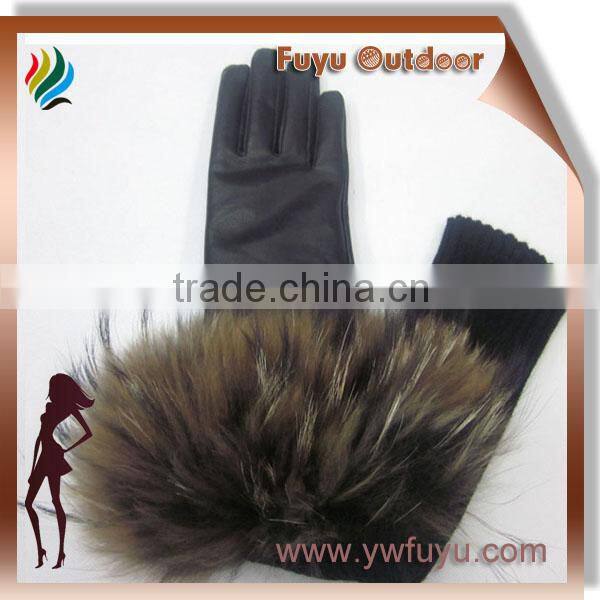 long leather glove women