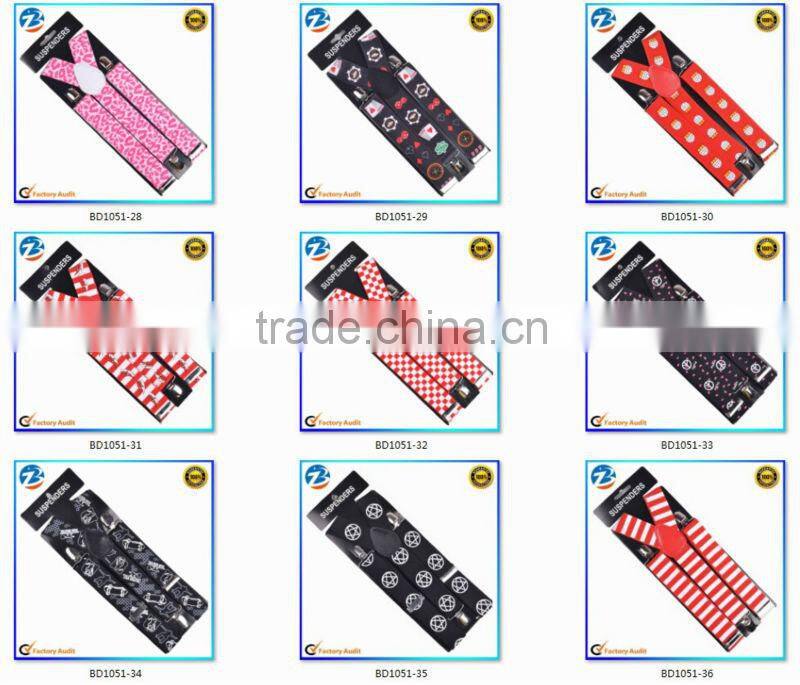 Classical Star Printed Elastic Mens and Ladies Braces Suspenders