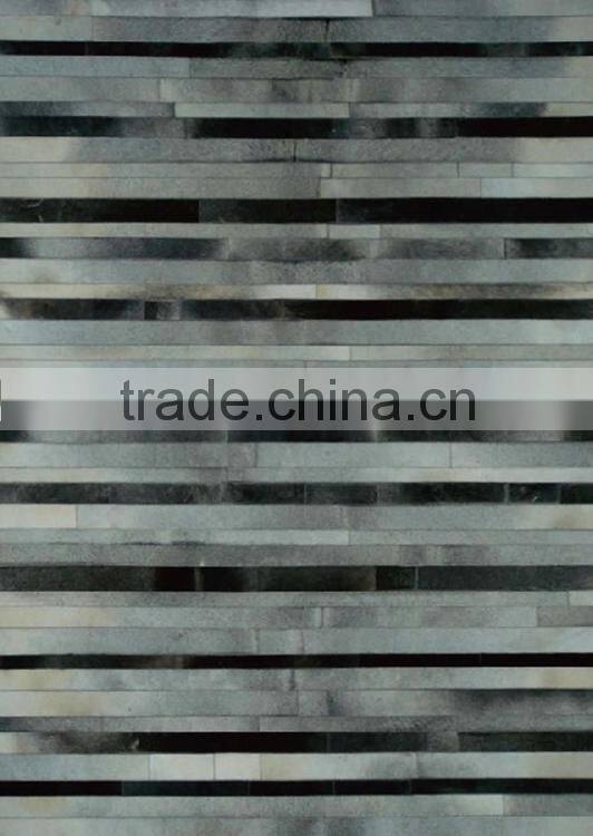Striped cowhide rug for decoraiton