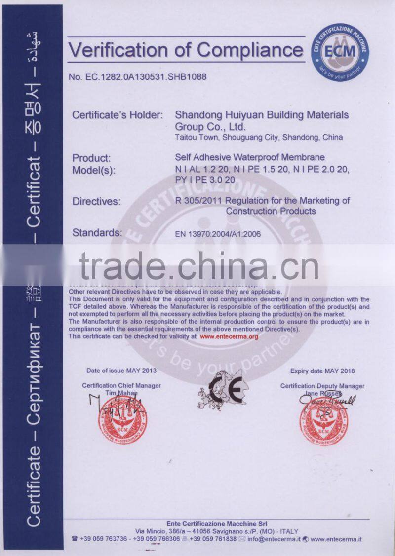 20 years' quality guarantee: waterproof hatch cover sealing tape/marine tape/bitumen tape for sealing