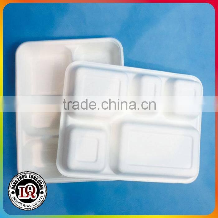 Sugar Cane Bagasse Deep 5 Compartments Tray