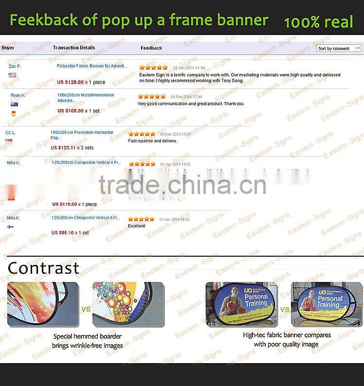 Portable Peach Skin Fabric Custom Advertising Pop Out Banner