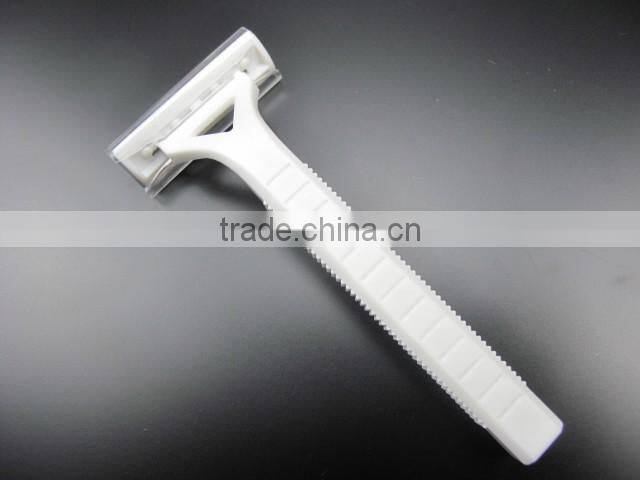 Plastic hotel white shaving kit