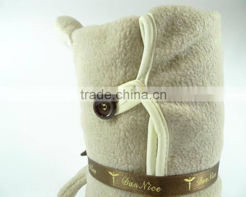 Lucky Cat with a Bow Polar Fleece Blanket